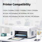 C3210 Toner Cartridges 4 Pack (with Chip) Replacement for Lexmark C3210C0 C3210K0 C3210M0 C3210Y0 Toner Cartridge for Lexmark C3224 C3326 C3426 MC3224 MC3326 MC3426 Printer Ink